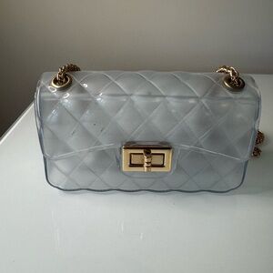 Transparent Quilted Chain Bag